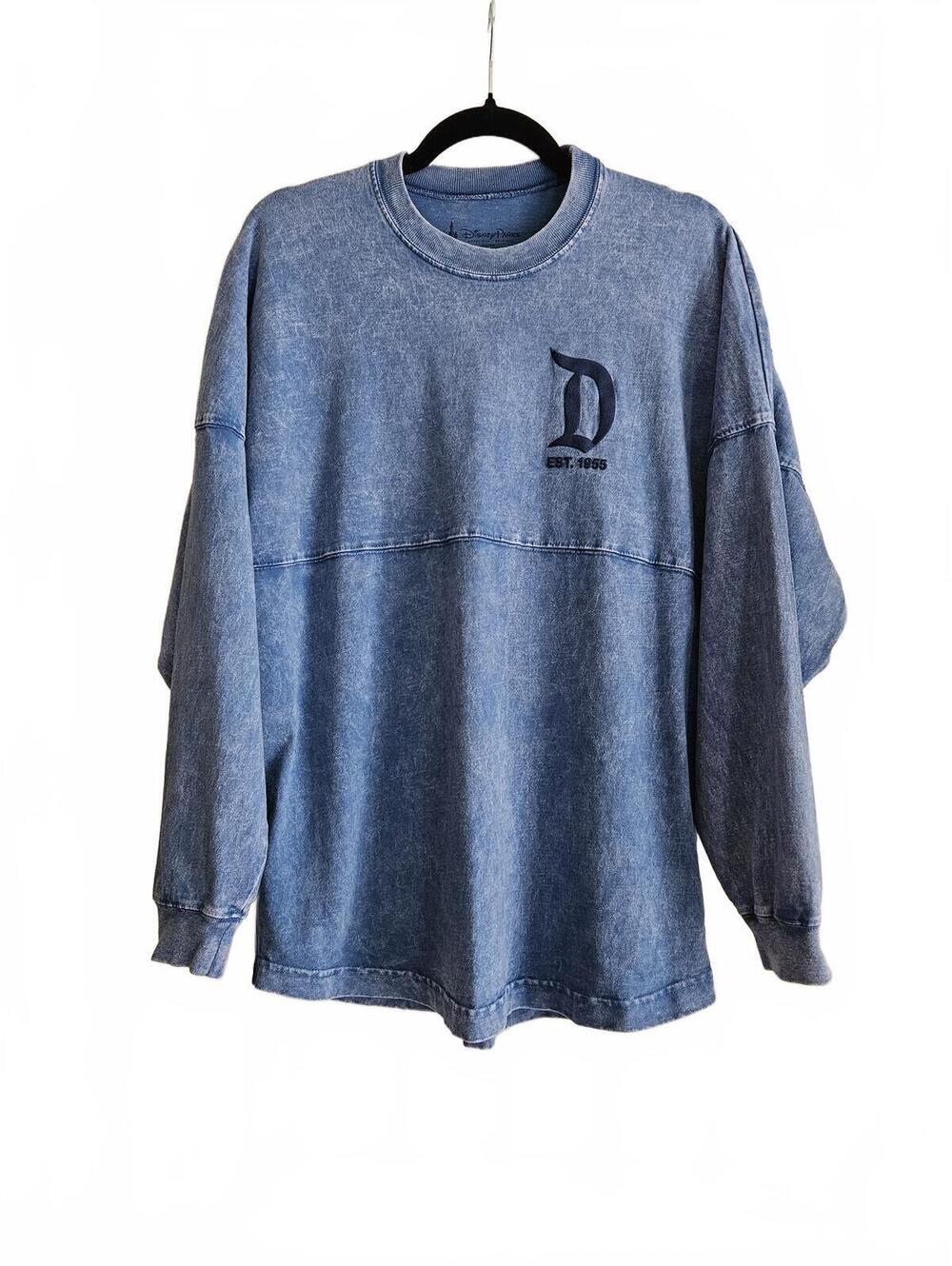 Disneyland Resort Blue Washed Sweatshirt Size Small w/printed Disneyland logo